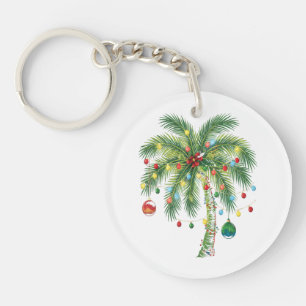 Palmier de Noël tropical avec lumières et ornam