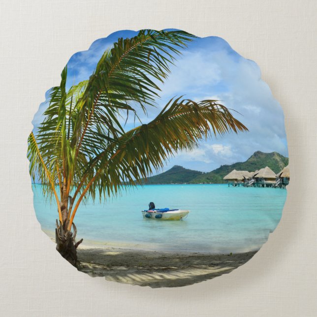 Palmier et coussin rond de station de vacances (Devant)