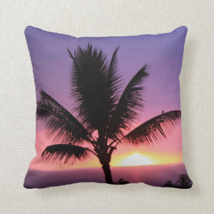 Palmier hawaïen et Coussin de coucher de soleil c