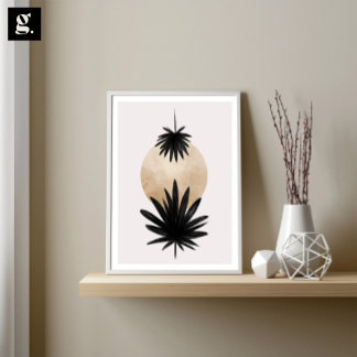 Palmier noir et or, oeuvre d'art Plante, Déco mura