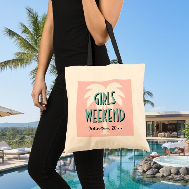 Palmier rose de corail du sac fourre-tout | à (girls weekend tote bag)