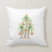 Palmier tropical avec le coussin d'ornements de