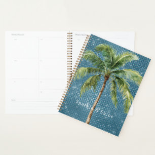 Palmier Tropical Vert Bleu Étincelle