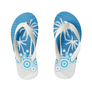 Palmiers bleus et blancs - Les tongs des enfants