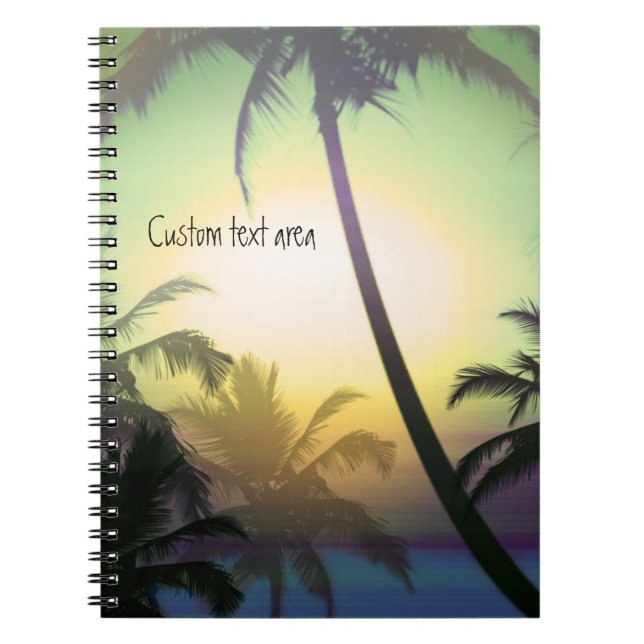 Palmiers Cahier de notes journal tropical chaleur  (Devant)