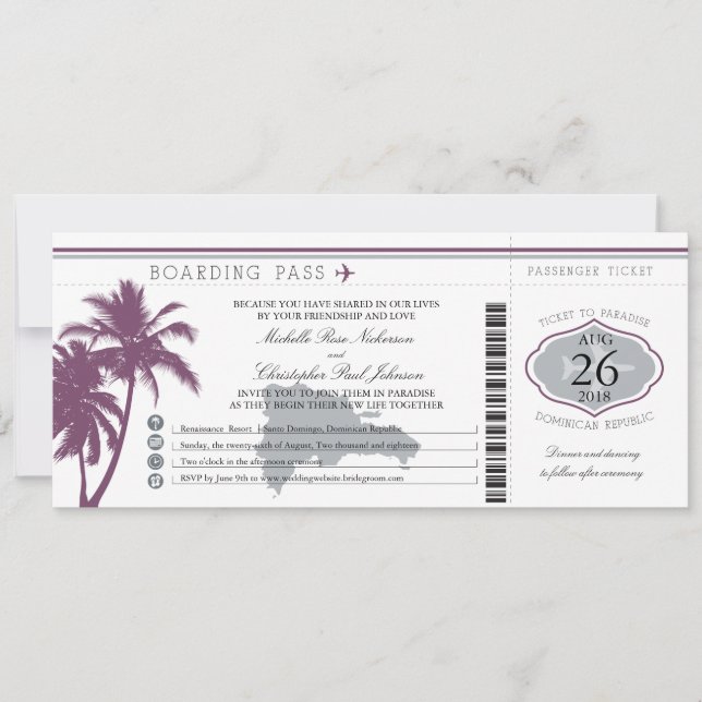Palmiers de carte d'embarquement de la République (Devant)