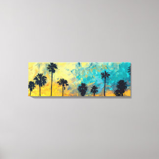 Palmiers de coucher de soleil côtiers Toile envelo