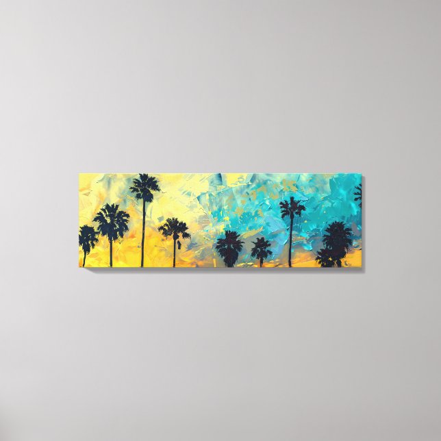 Palmiers de coucher de soleil côtiers Toile envelo (Recto)