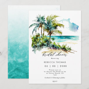 palmiers de plage tropicale invitation à la douche