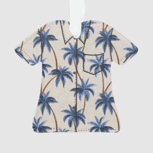 Palmiers éblouissants sur Faux Grasscloth - Bleu
