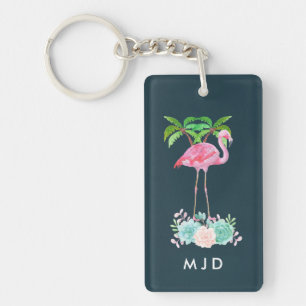 Palmiers Flamants roses roses et succulents florau