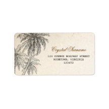 palmiers mariage étiquette de adresse
