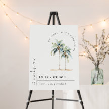 Palmiers minimaux Mariages tropicaux Bienvenue