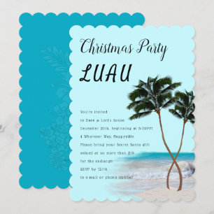 Palmiers Noël Luau Fête Invitation