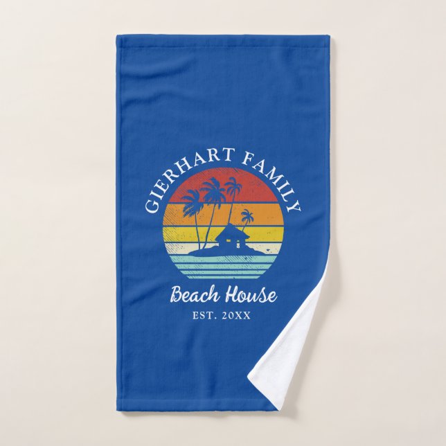 Palmiers Tropical Beach House Correspondance (Serviette à main)