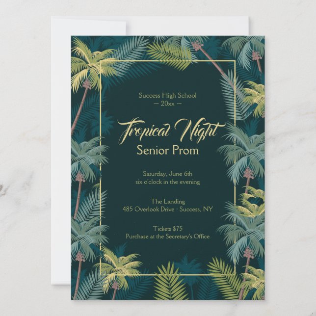 Palmiers tropicaux 5x7 Invitation (Devant)