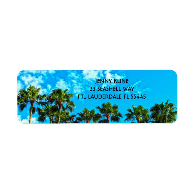 PALMIERS TROPICAUX Adresse de retour Étiquette (Devant)
