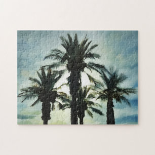 Palmiers Tropicaux dans Puzzle Aquarelle au Couche