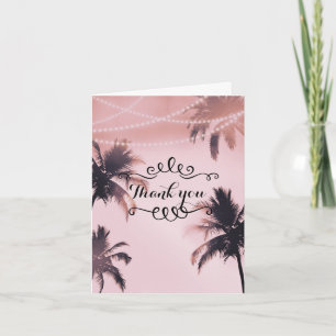 Palmiers Tropicaux & Lumières Plage Rose Merci