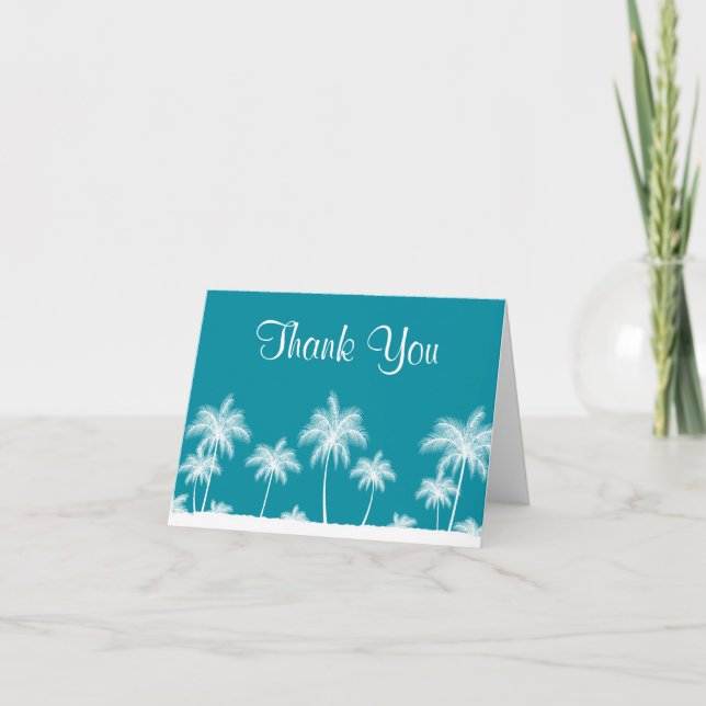 Palmiers tropicaux Merci Bat mitzvah Turquoise (Devant)