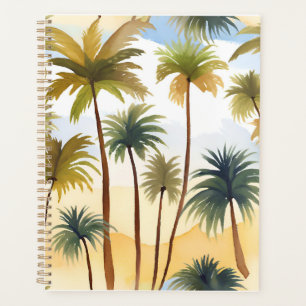Palmiers Tropicaux Peinture Aquarelle de Plage