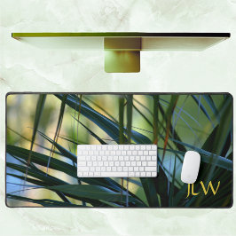 Palmiers tropicaux Vert Jaune Bleu Naturel Abstact