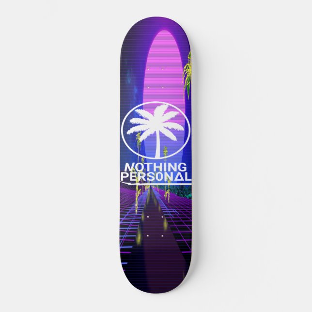 Palmiers Vaporwave Skateboard (Recto)
