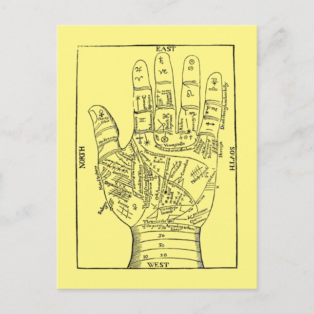 Palmistry 1671 postkarte (Vorderseite)