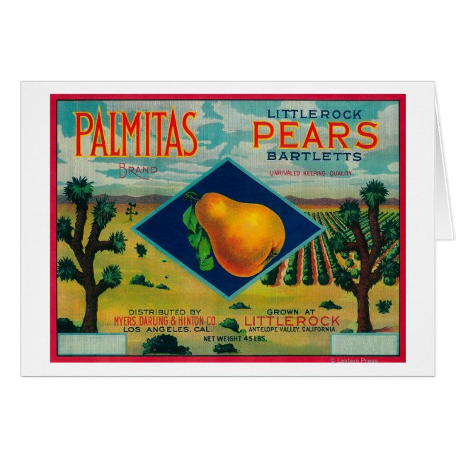 Palmitas Pear Crate LabelAntelope Valley, CA (Vorderseite (Horizontal))
