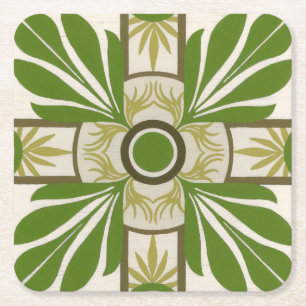Palmmotif I Rechteckiger Pappuntersetzer