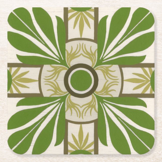 Palmmotif I Rechteckiger Pappuntersetzer (Vorderseite)