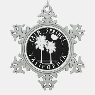 Palmöl Springs Kalifornien Schneeflocken Zinn-Ornament