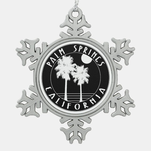 Palmöl Springs Kalifornien Schneeflocken Zinn-Ornament (Vorderseite)