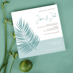 Palms Aqua ・ Hübsche Küste Moderne Hochzeit Einladung