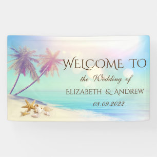 Palms Beach Muscheln Hochzeitsbanner Banner