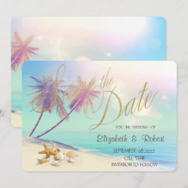 Palms Beach Seashells Hochzeit speichern das Datum Save The Date