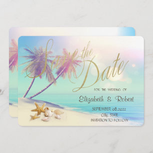 Palms Beach Seashells Hochzeit speichern das Datum Save The Date