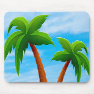 Palms Blue Sky Elegantes modernes tropisches Templ Mousepad