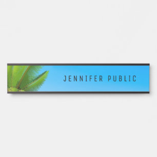 Palms Blue Sky Moderne Naturelehre Trendy Long Türschild