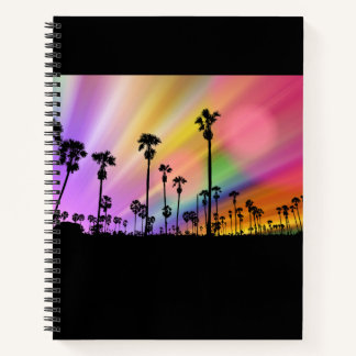 Palms de Californie et Carnet de ciel coloré