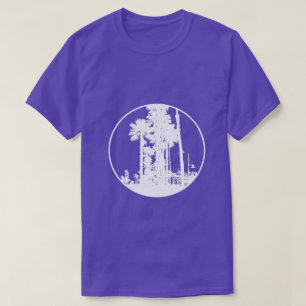 Palms in Circle Silhouette Cool Travel Logo T-Shirt