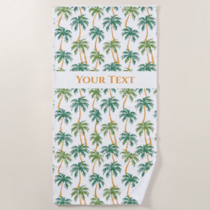 Palms Pattern Summer Vibes Personalisiert Strandtuch