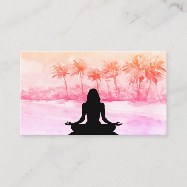 *~* Palms Sea Ocean Mindfulness Meditation Yoga Visitenkarte (Vorderseite)