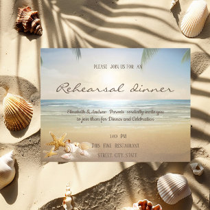 Palms Sunset Beach Muscheln Probedinner Einladung