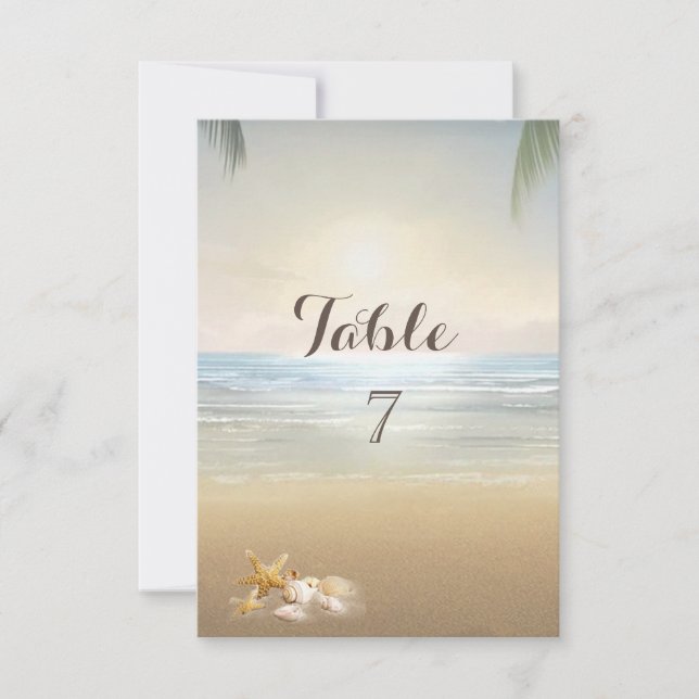 Palms Sunset Beach Table Card Einladung (Vorderseite)