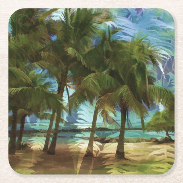 Palms und Ferns Paper Untersetzer (Vorderseite)