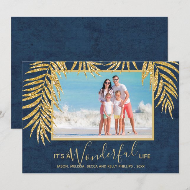 Palms Weihnachts-Foto Feiertagskarte (Vorne/Hinten)