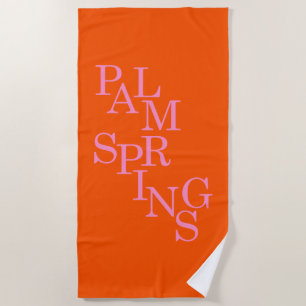 Palmsprings Orange und Rosa Strandtuch