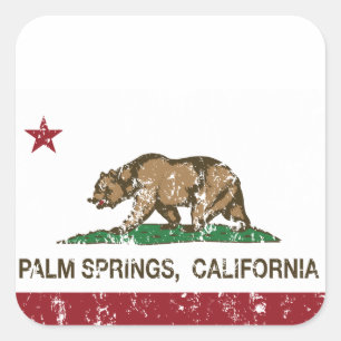 Palmsprings, Staatseigentum Kaliforniens Quadratischer Aufkleber