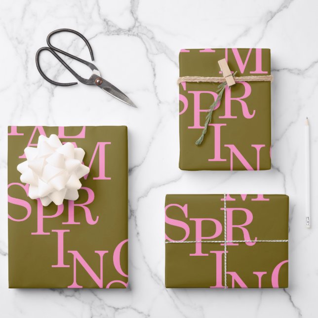Palmsprings, Vintag, lebend und rosa Geschenkpapier Set (Vorderseite)